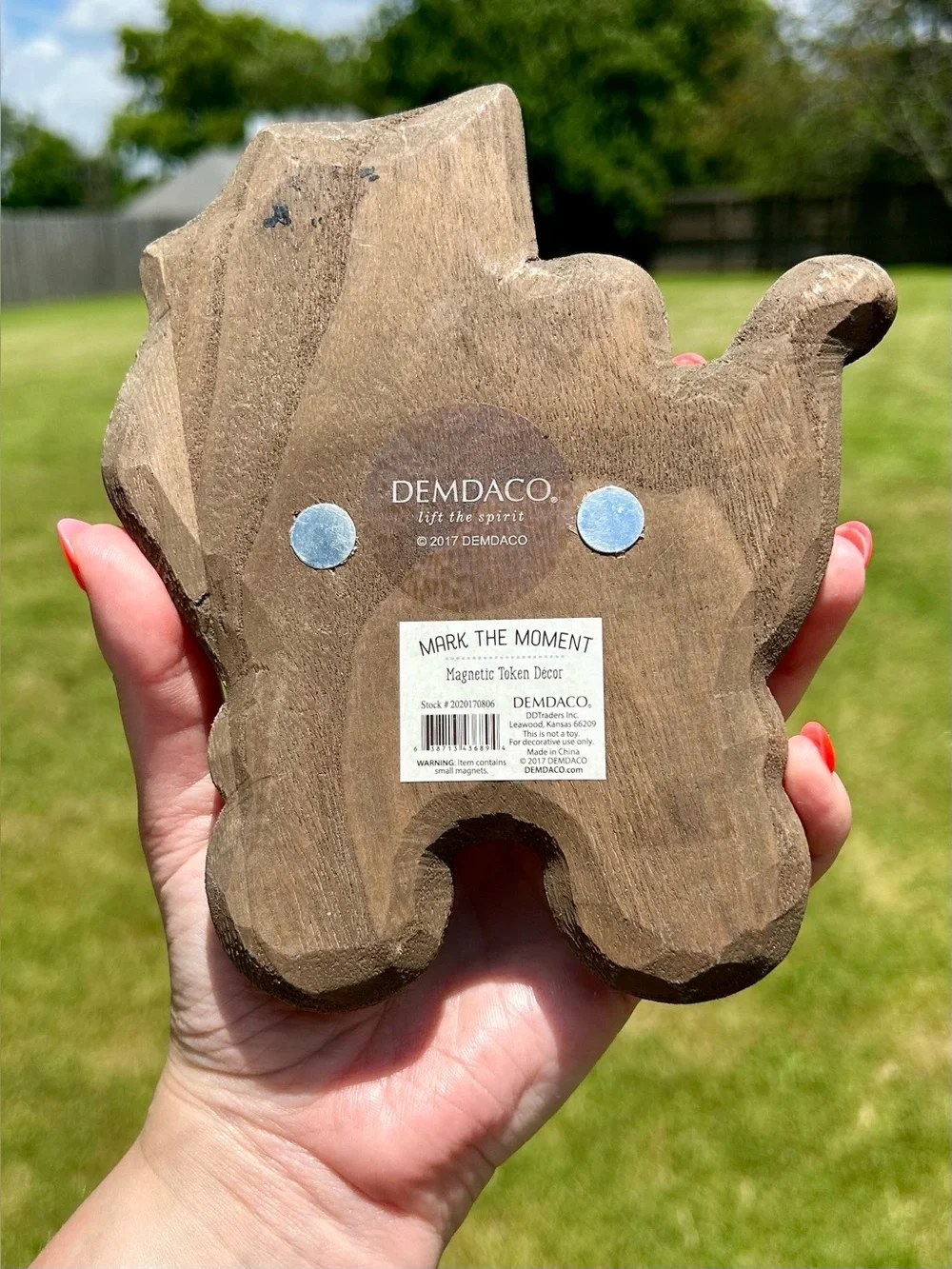 Demdaco Baby Carriage Wooden Magnet Token